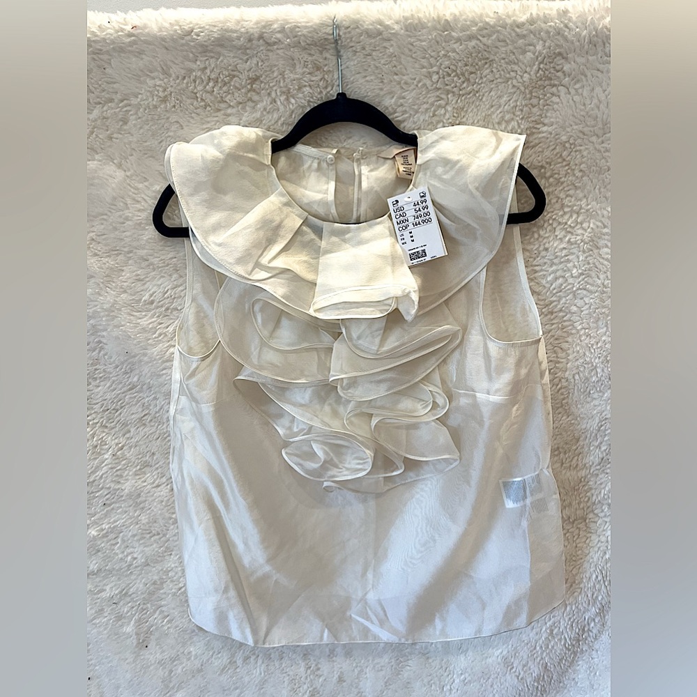H&M Women White Sleeveless Blouse Size M